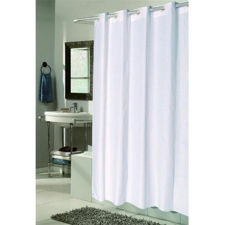 CARNATION HOME FASHIONS Carnation Home Fashions SCEZ-XL/CK/21 Ez On 70 in. x 84 in. Fabric Shower Curtain Checks - White SCEZ-XL/CK/21